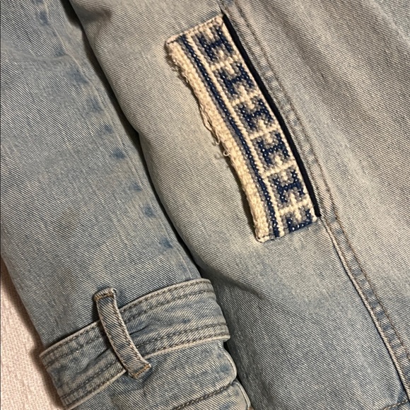 Free People - VINTAGE - Women's Denim Jacket with Faux Shearling Lining - Picture 3 of 14